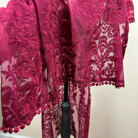 Whimsigoth Lace Open Back Flare Sleeve Gown Prom Gala Sultry Slinky Maxi Dress - Picture 9 of 11